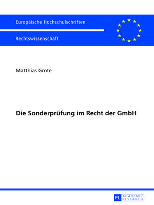 cover image of Die Sonderpruefung im Recht der GmbH